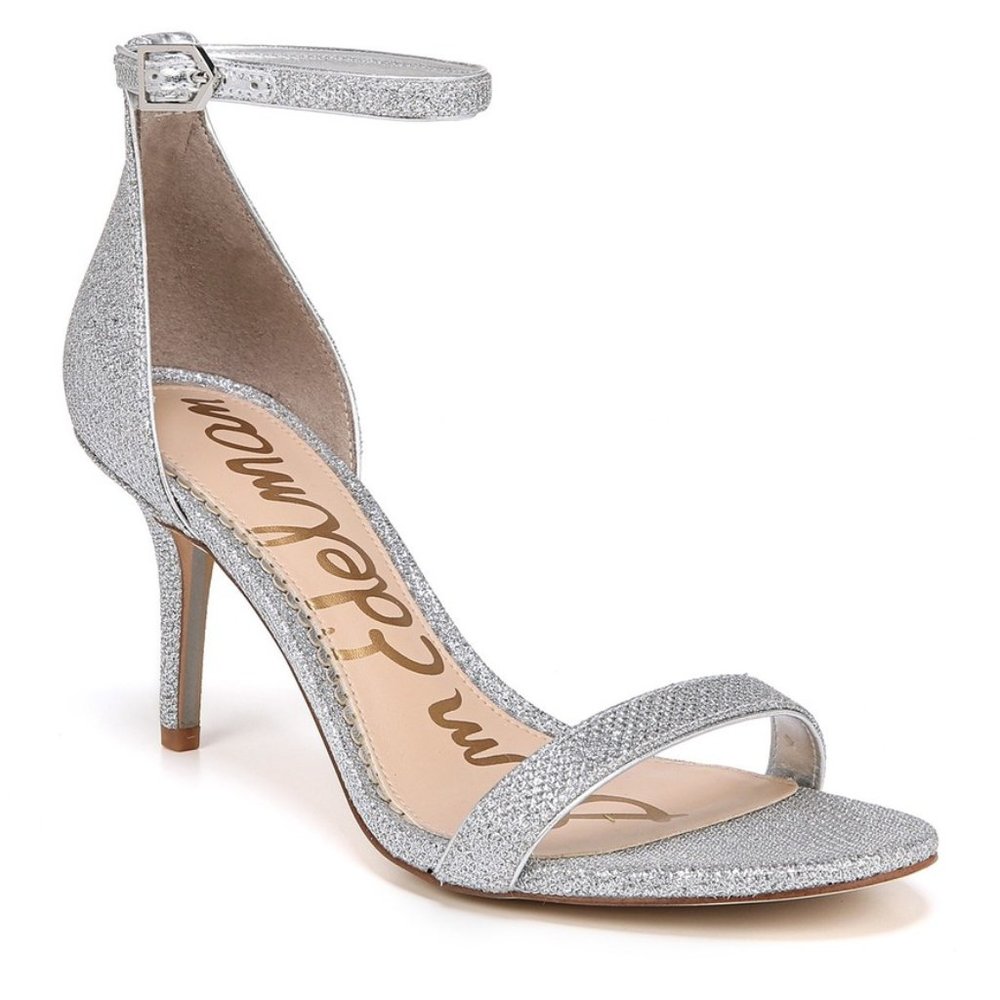 Sam Edelman Patti Snake-Embossed Ankle Strap Heels